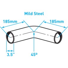 Exhaust Elbow 45º Bend, Mild Steel - 3.5"